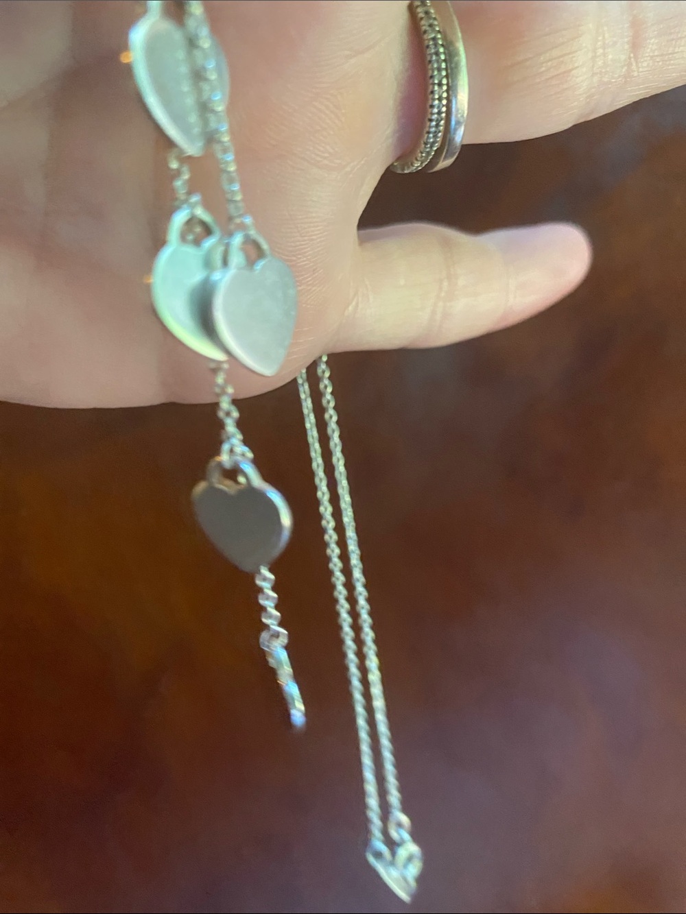 Tiffany & Co. Multi Hearts Lariat Drop Necklace in Sterling Silver - Picture 9 of 10